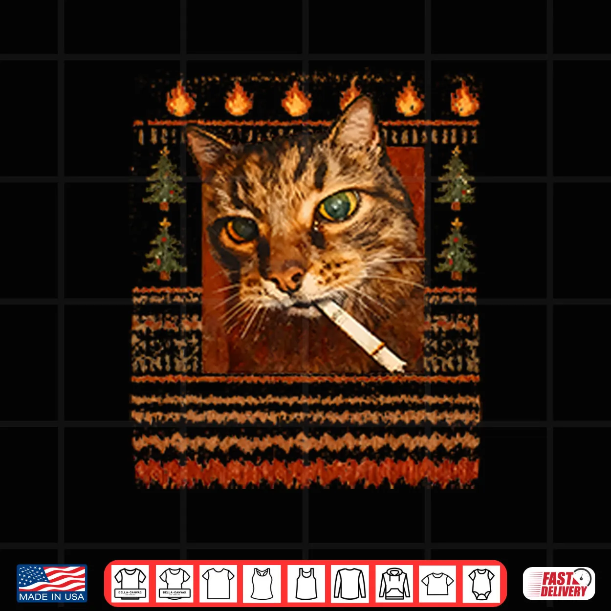 Funny Smoking Cat Meme Christmas Shirt Funny Smoking Cat Meme Christmas Shirt