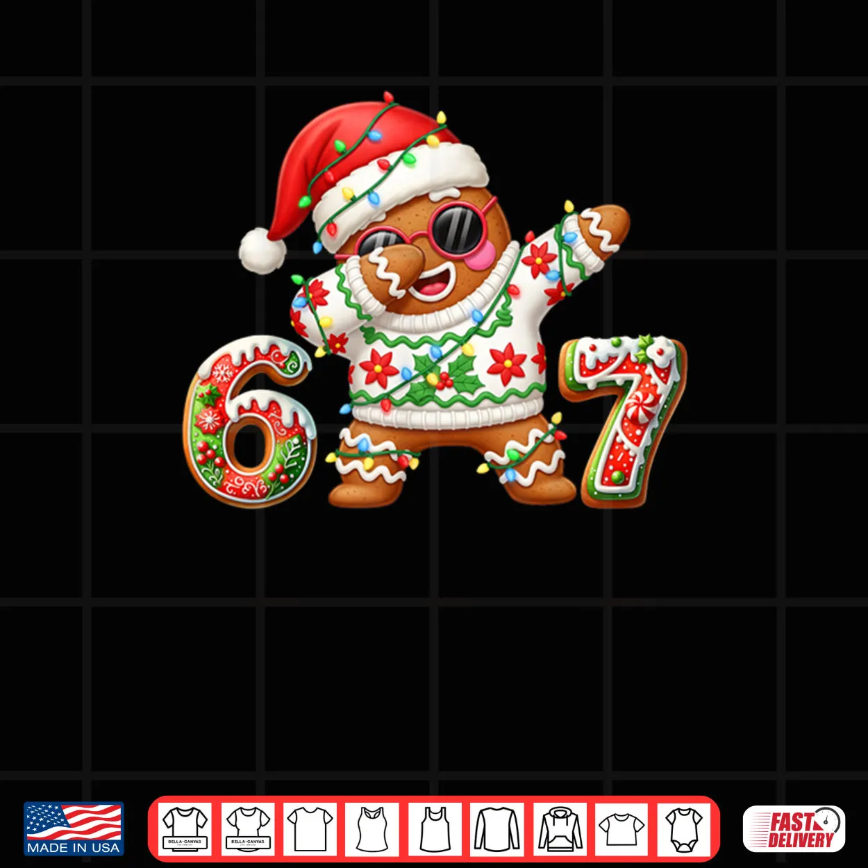 Gingerbread Six Seven 67 Ice Cream Drip Christmas Shirt Gingerbread Six Seven 67 Ice Cream Drip Christmas Shirt