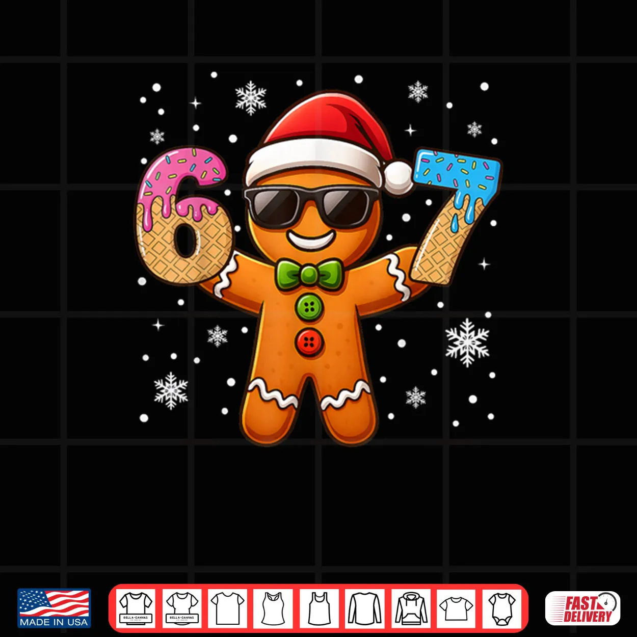 Gingerbread Six Seven 67 Ice Cream Drip Christmas Shirt Gingerbread Six Seven 67 Ice Cream Drip Christmas Shirt