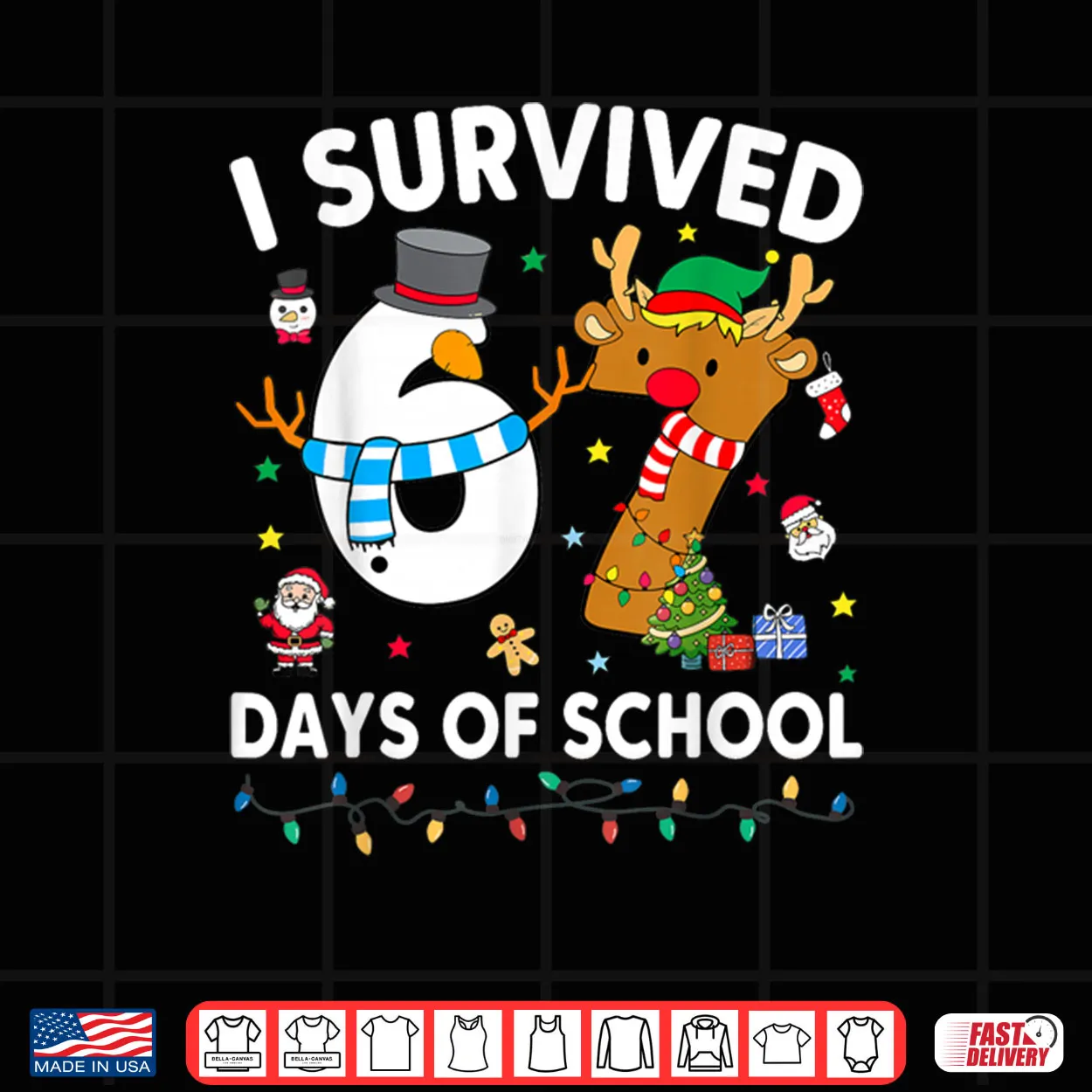 I Survived 67 Days of School Meme Six Seven Christmas Shirt I Survived 67 Days of School Meme Six Seven Christmas Shirt