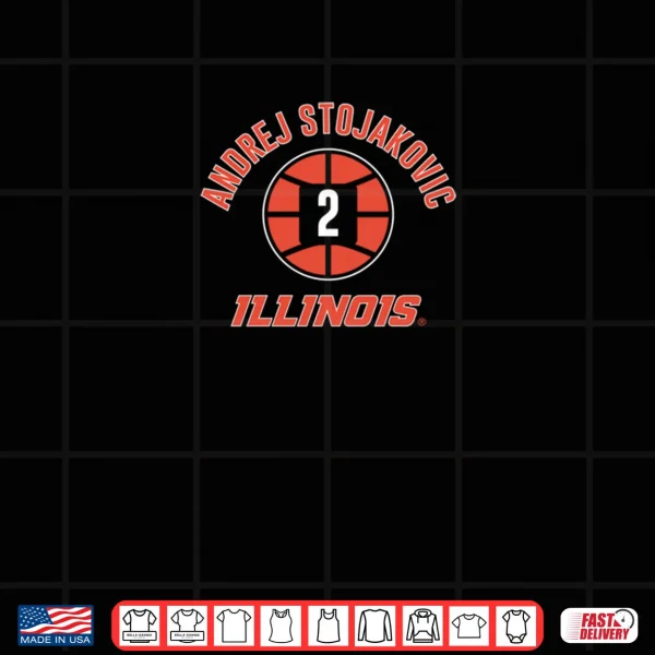 Design Illinois Basketball Andrej Stojakovic Name Number Ball Shirt