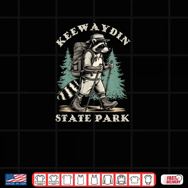 Design Keewaydin State Park New York NY Hiking Raccoon Shirt