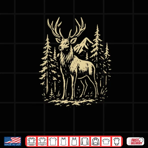 Design Majestic Red Deer Stag Hart Buck Rustic Wilderness Shirt