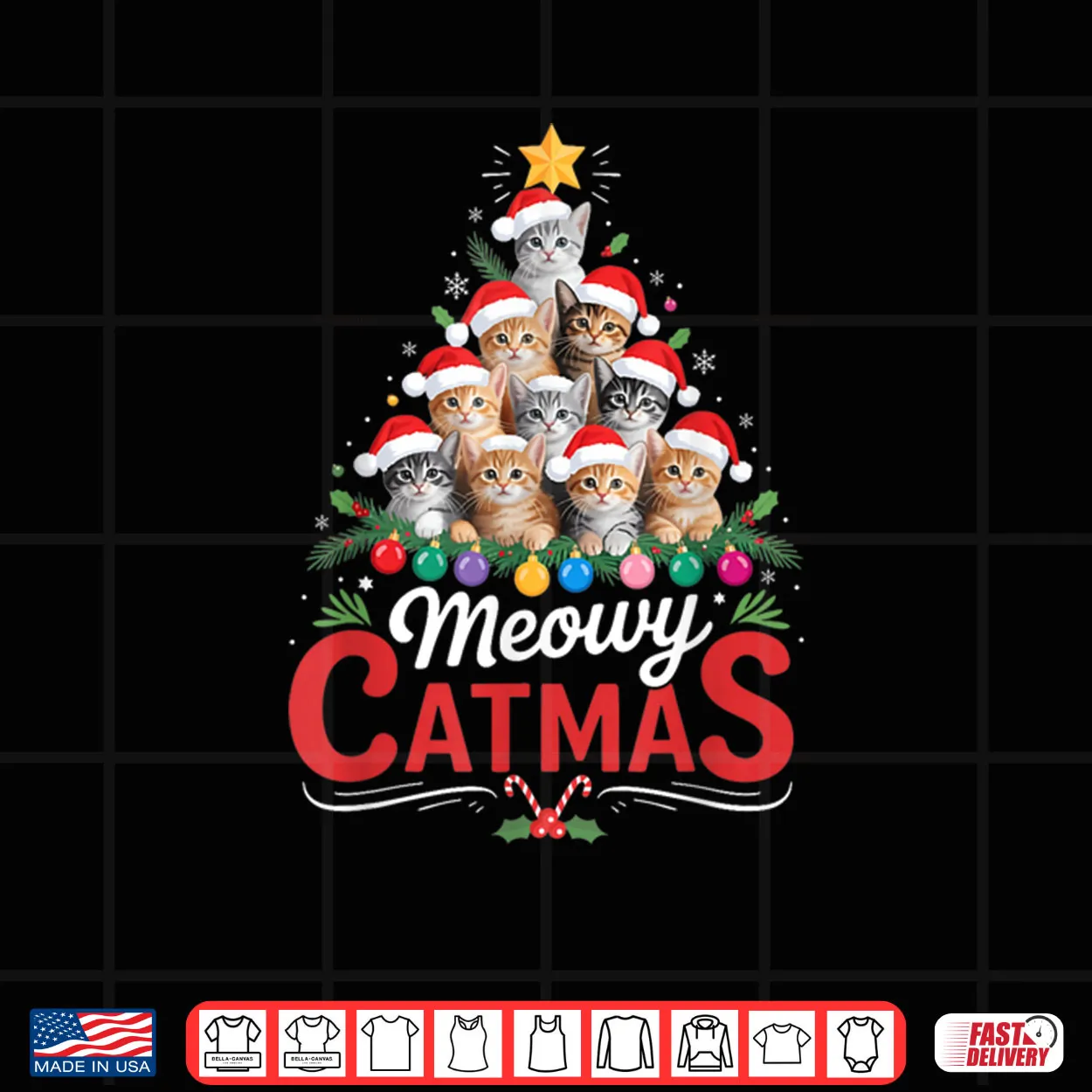 Meowy Catmas Cat Christmas Tree Xmas Santa Shirt Meowy Catmas Cat Christmas Tree Xmas Santa Shirt