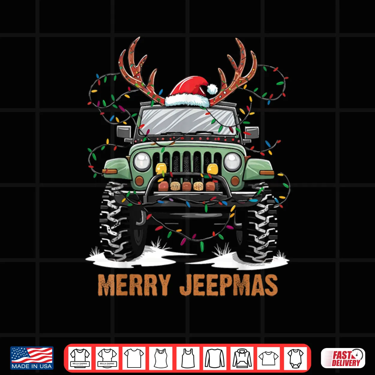 Merry Jeepmas Christmas Xmas Santa Reindeer Shirt Merry Jeepmas Christmas Xmas Santa Reindeer Shirt