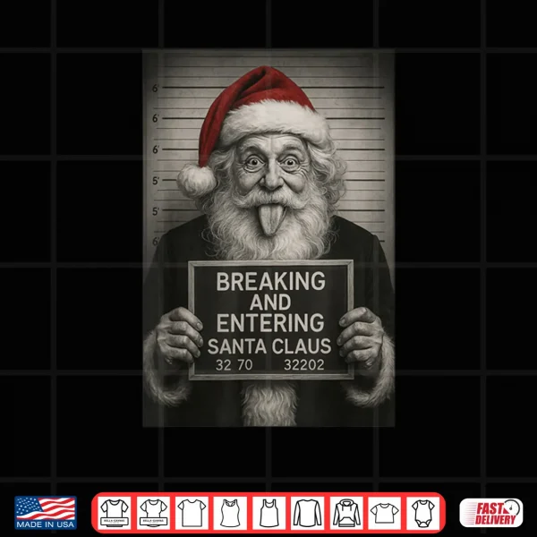 Santa Claus Mugshot Christmas Santa Xmas Shirt 4 Design Santa Claus Mugshot Christmas Santa Xmas Shirt