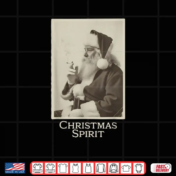 Design Smoking Santa Claus Christmas Spirit Christmas Vintage Shirt