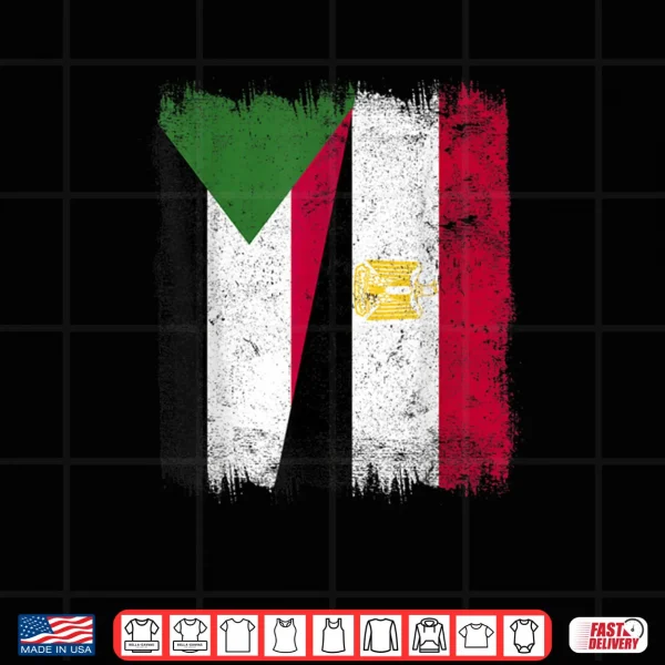 Design Sudan Egypt Half Flag Sudanese Egyptian Heritage Shirt