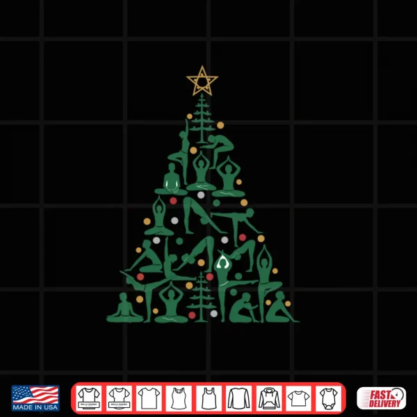 Yoga Christmas Tree Poses Funny Holiday Shirt 4 Design Yoga Christmas Tree Poses Funny Holiday Shirt