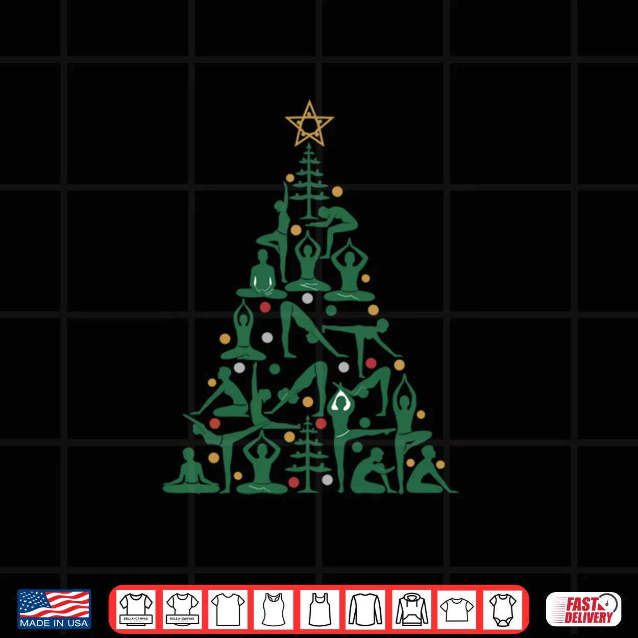 Yoga Christmas Tree Poses Funny Holiday Shirt Yoga Christmas Tree Poses Funny Holiday Shirt