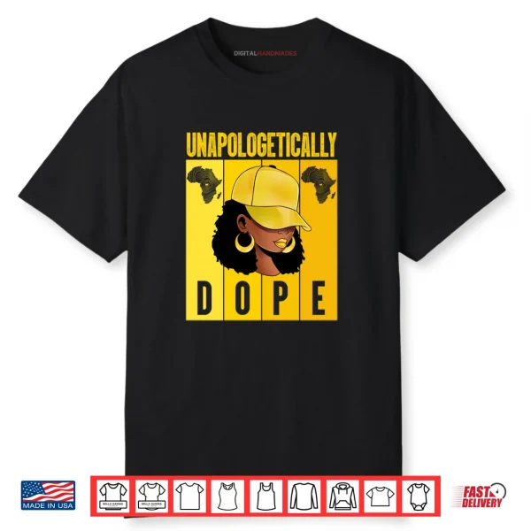 Dope African American Afro Queen Sassy Black Woman with Cap Shirt