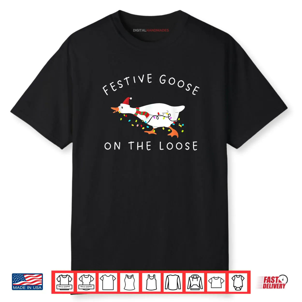 Festive Goose on The Loose Christmas Retro Shirt Festive Goose on The Loose Christmas Retro Shirt