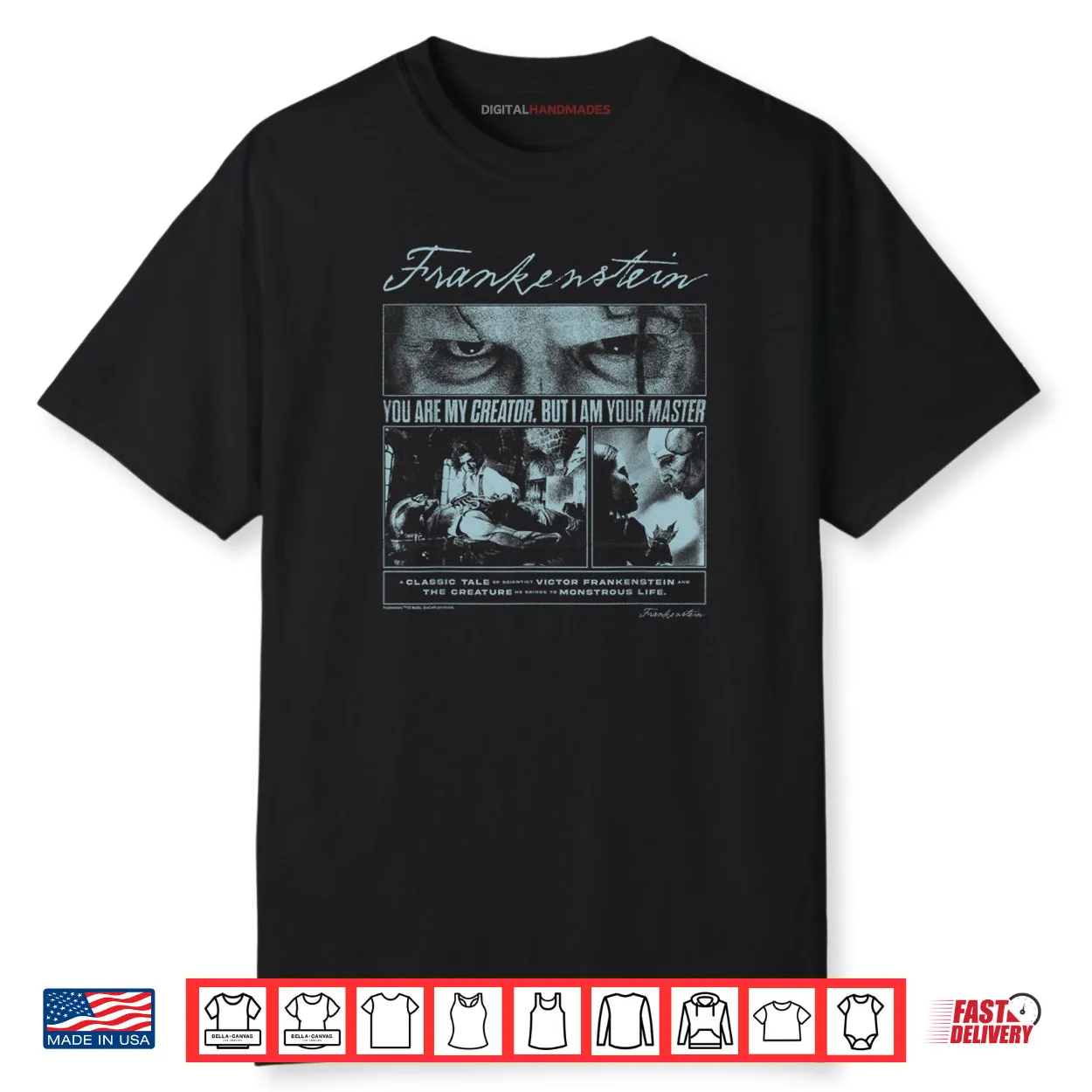 Frankenstein Poster Graphic Officially Licensed Shirt Frankenstein Poster Graphic Officially Licensed Shirt