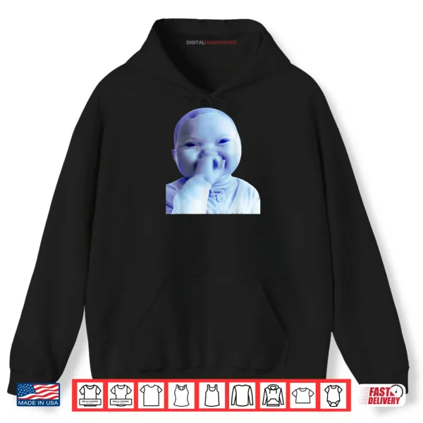 Hoodie AI Baby Holding Laugh Meme Viral Trend Shirt