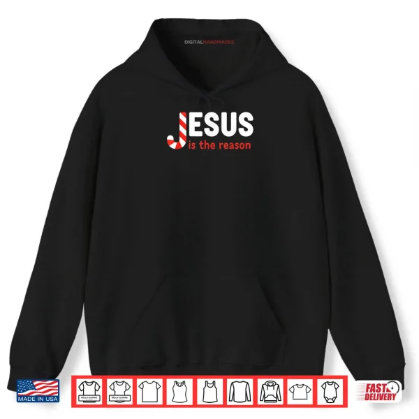 Christian Jesus is The Reason for The Season Christmas Candy Shirt 2 Hoodie Christian Jesus is The Reason for The Season Christmas Candy Shirt