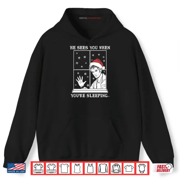Hoodie He Sees You When Youre Sleeping Christmas Shirt