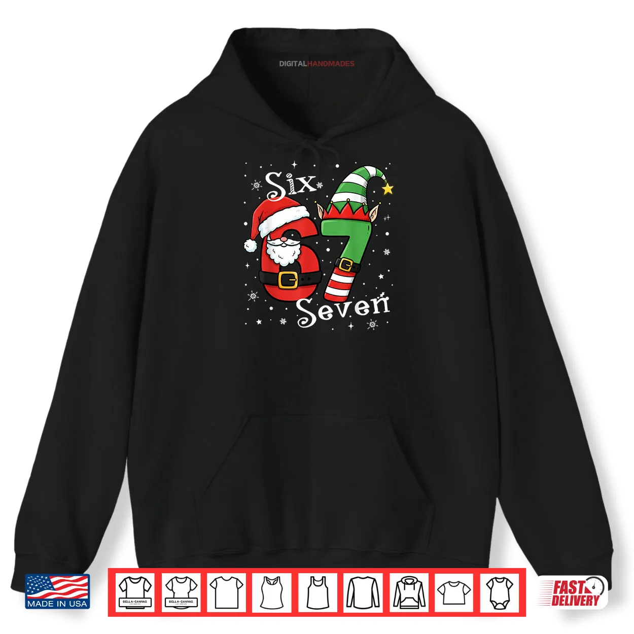 Six Seven 67 Meme 6 7 Elf Santa Christmas Pajamas Shirt Six Seven 67 Meme 6 7 Elf Santa Christmas Pajamas Shirt