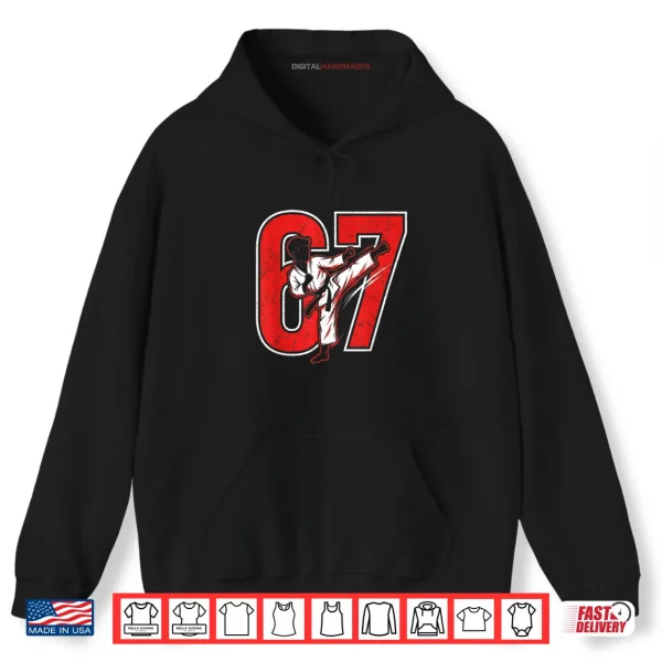 Hoodie Six Seven Meme 67 Karate Kick 6 7 Funny Martial Arts Shirt