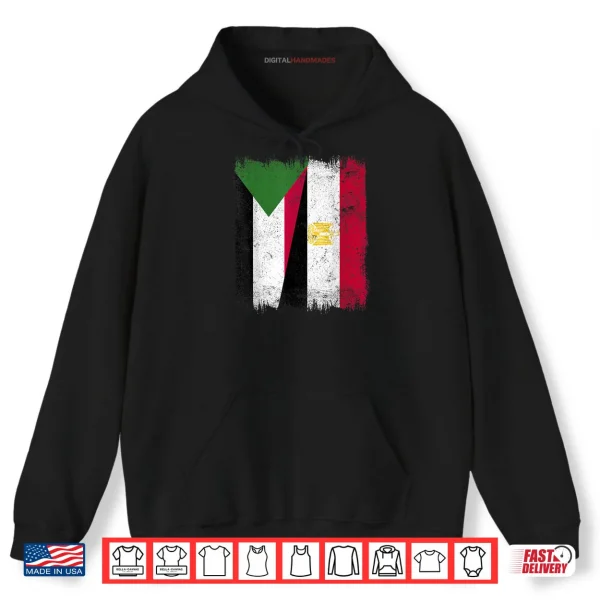 Hoodie Sudan Egypt Half Flag Sudanese Egyptian Heritage Shirt