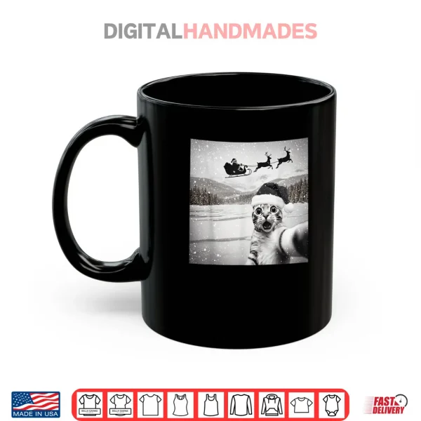 Mug Cat Selfie with Santa Shirt
