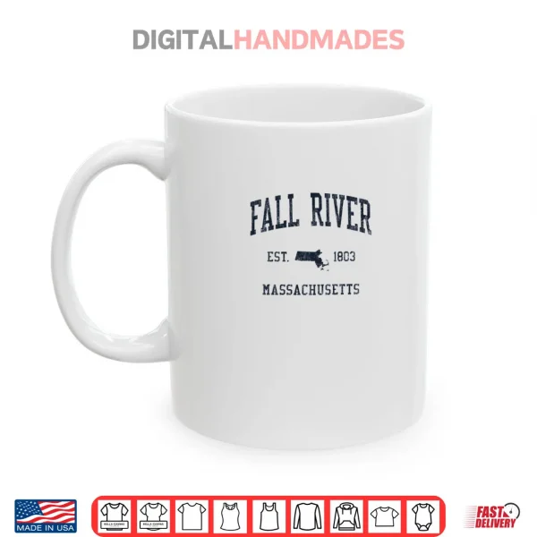 Mug Fall River MA JN1 Vintage Athletic Blue Design Shirt