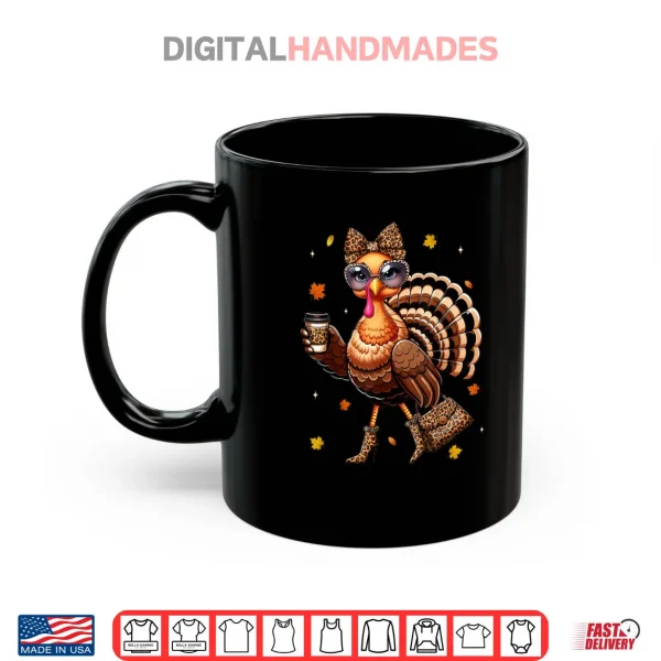 Leopard Turkey Drinking Coffee Thanksgiving Turkey Day Shirt 3 Mug Leopard Turkey Drinking Coffee Thanksgiving Turkey Day Shirt
