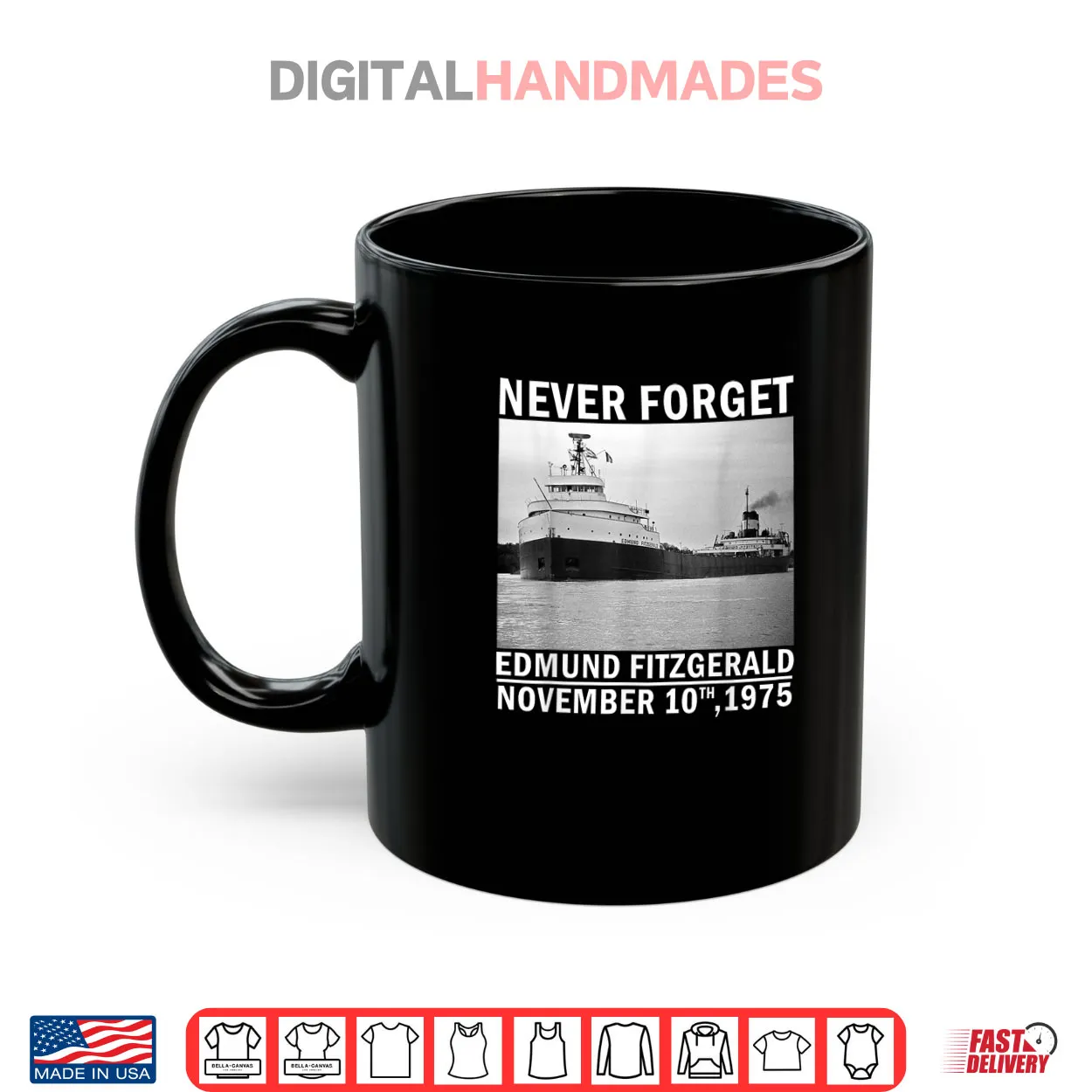 Never Forget Edmund Fitzgerald Memorial Tee Nov 10 1975 Shirt Never Forget Edmund Fitzgerald Memorial Tee Nov 10 1975 Shirt