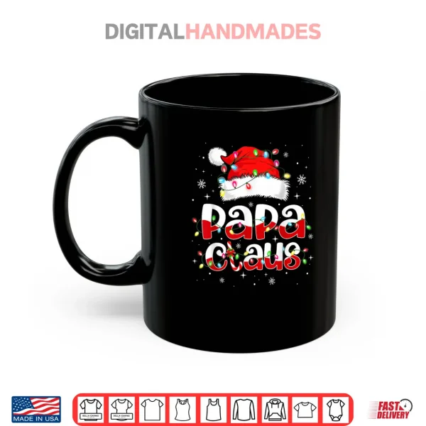 Mug Papa Claus Funny Christmas Lights Pajama Family Matching Shirt