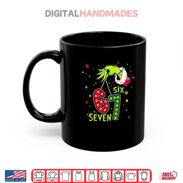 Mug Six Seven Christmas 6 7 Brainot Meme Xmas Hand Shirt
