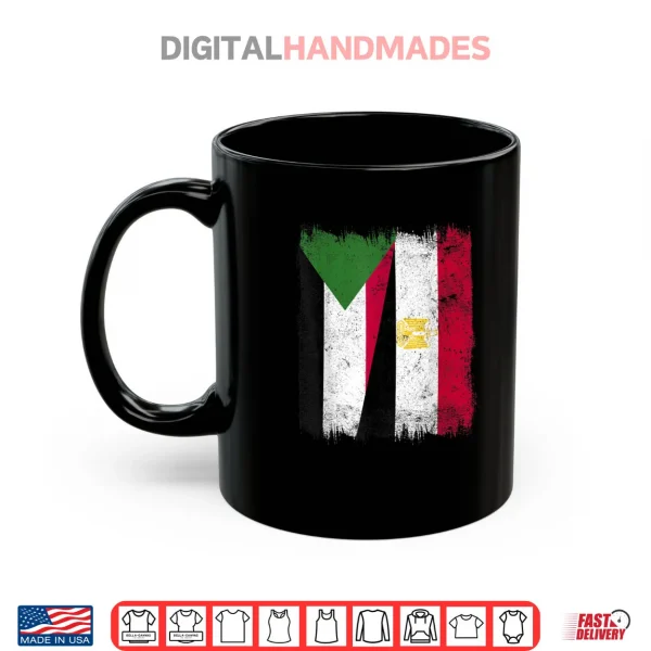 Mug Sudan Egypt Half Flag Sudanese Egyptian Heritage Shirt