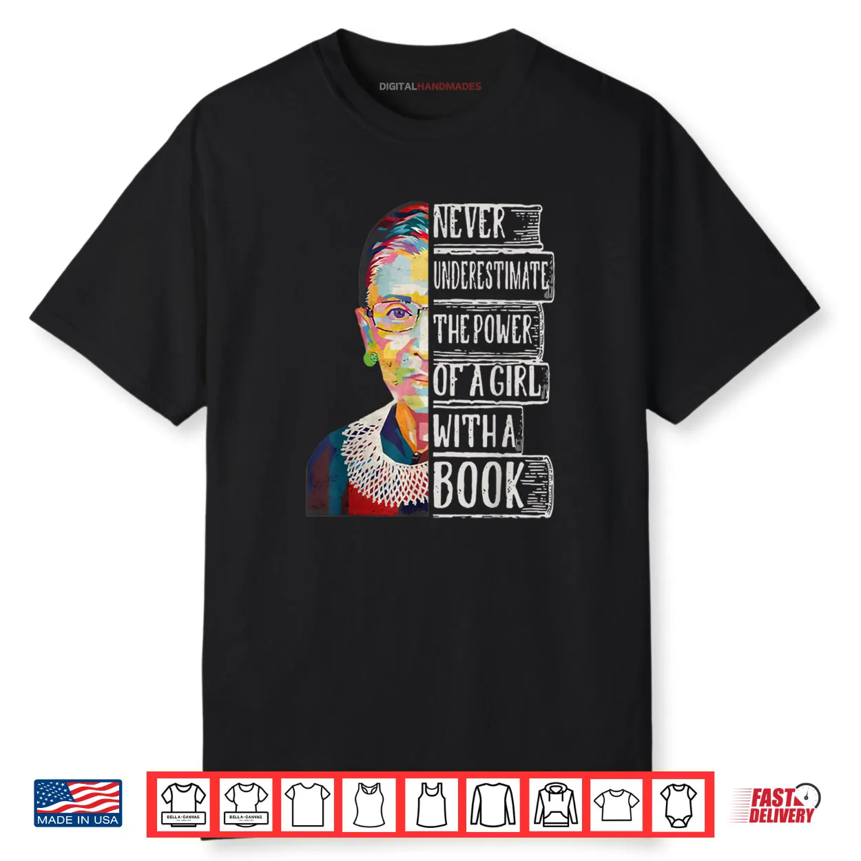 Never Underestimate The Power of A Girl with A Book Shirt Never Underestimate The Power of A Girl with A Book Shirt