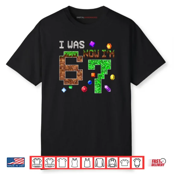 Retro I was 6 Now I’m 7 Birthday Gift Cute Shirt