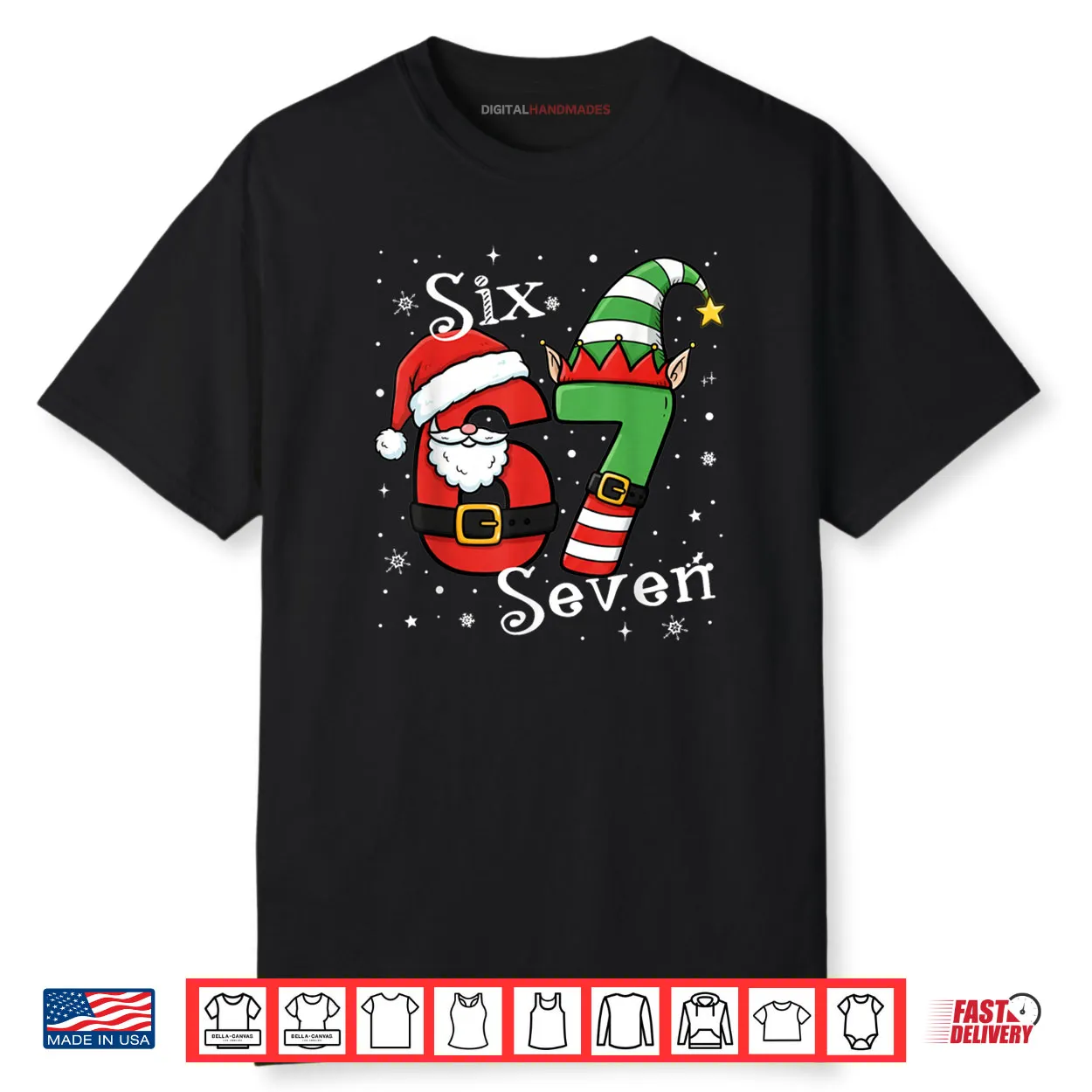 Six Seven 67 Meme 6 7 Elf Santa Christmas Pajamas Shirt Six Seven 67 Meme 6 7 Elf Santa Christmas Pajamas Shirt