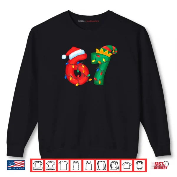 67 Meme Six Seven Funny Xmas Lights Pajamas Shirt 1 Sweatshirt 67 Meme Six Seven Funny Xmas Lights Pajamas Shirt
