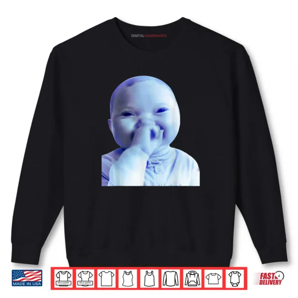 Sweatshirt AI Baby Holding Laugh Meme Viral Trend Shirt