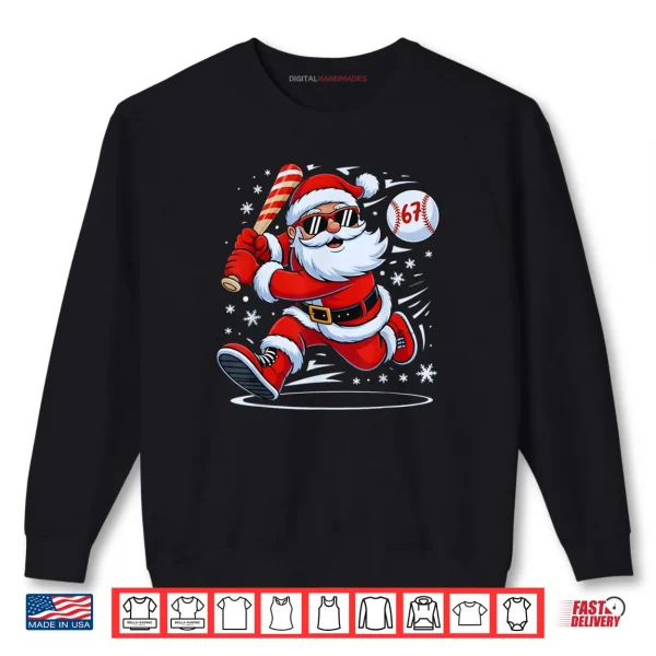 Baseball Santa 67 Christmas Xmas Pajamas Shirt 1 Sweatshirt Baseball Santa 67 Christmas Xmas Pajamas Shirt