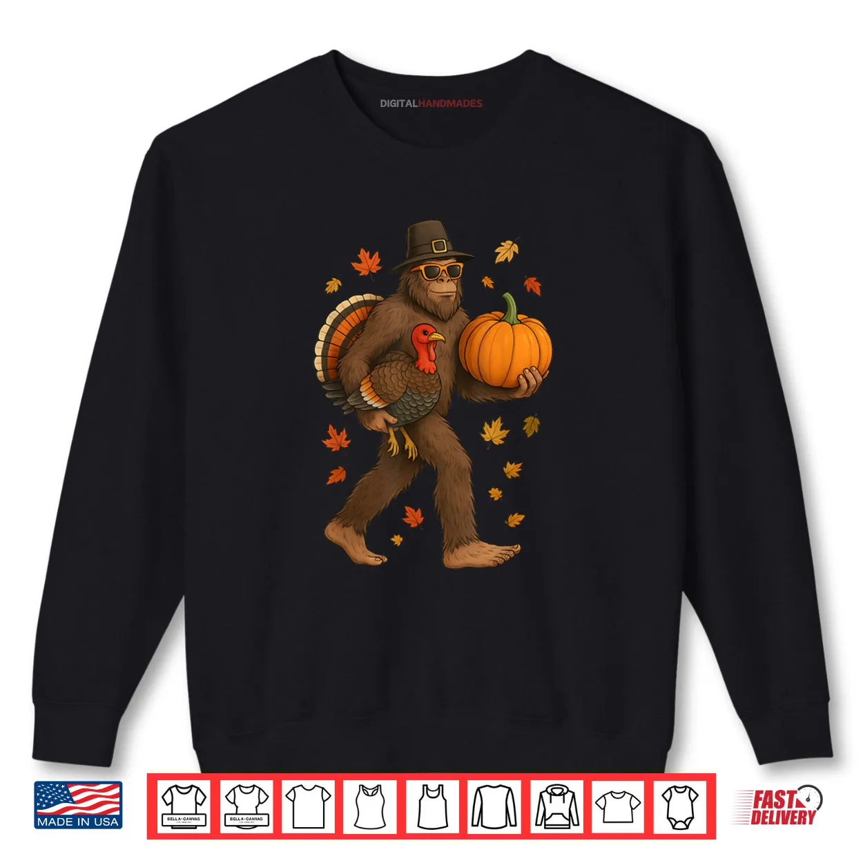 Bigfoot Pilgrim Turkey Pumpkin Thanksgiving Day Shirt Bigfoot Pilgrim Turkey Pumpkin Thanksgiving Day Shirt