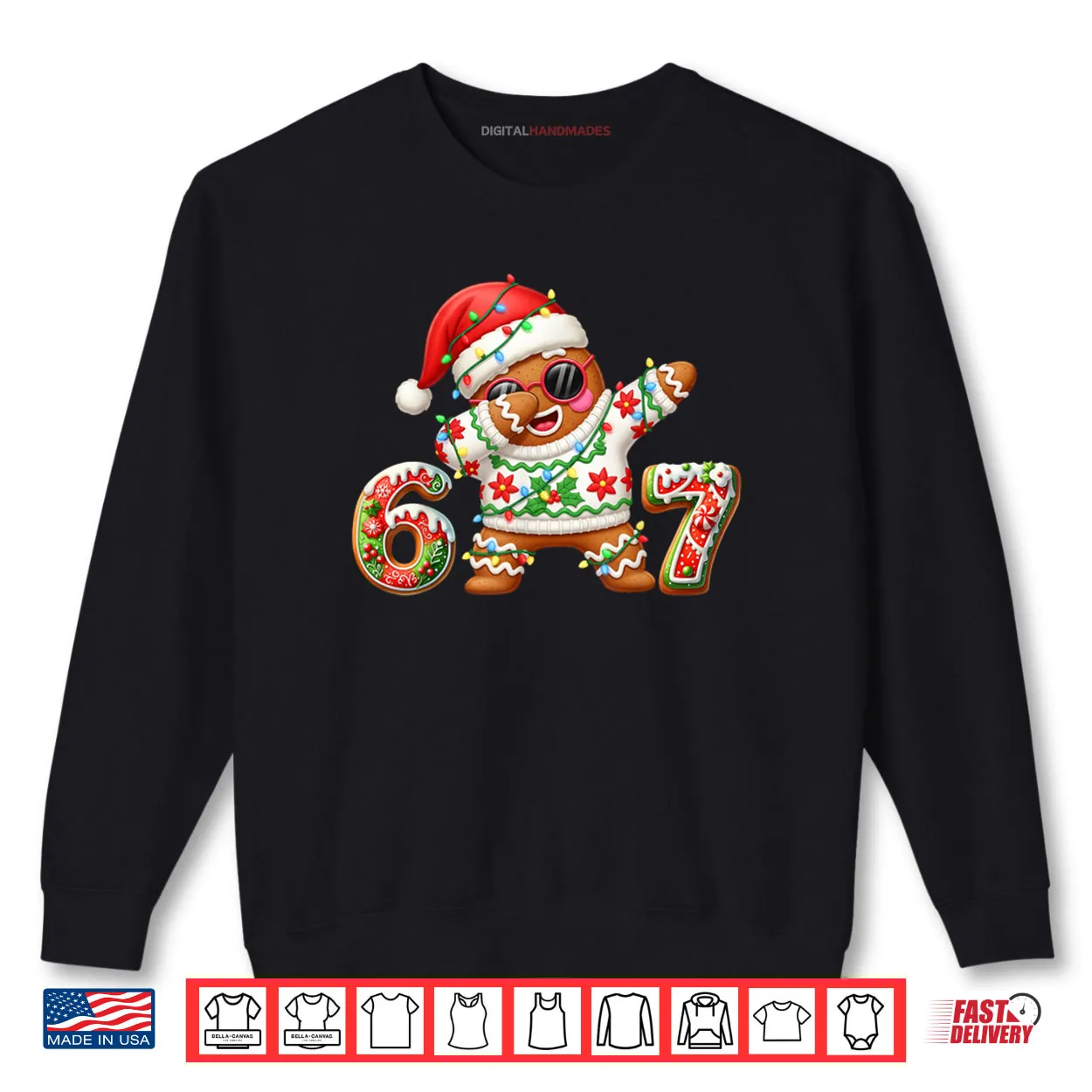 Gingerbread Six Seven 67 Ice Cream Drip Christmas Shirt Gingerbread Six Seven 67 Ice Cream Drip Christmas Shirt