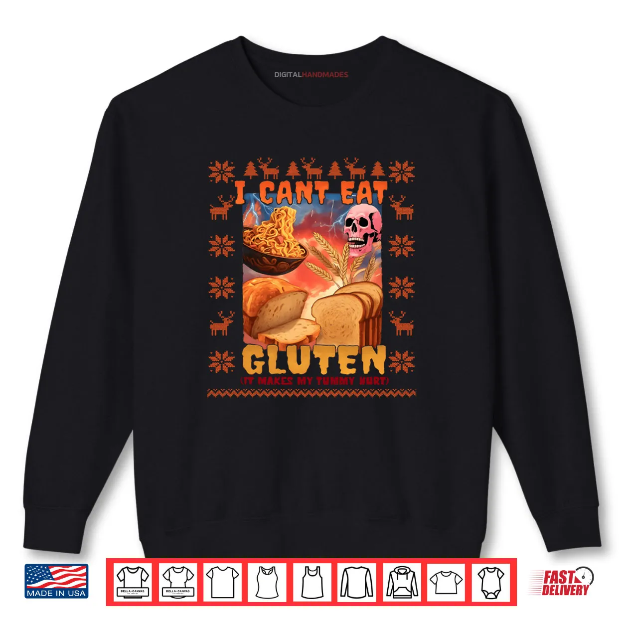 I Can’t Eat Gluten Meme Christmas Ugly Style Shirt I Can’t Eat Gluten Meme Christmas Ugly Style Shirt