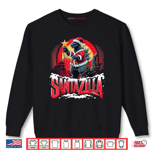 Kaiju Christmas Santazilla Japanese Monster Dinosaur Shirt 1 Sweatshirt Kaiju Christmas Santazilla Japanese Monster Dinosaur Shirt