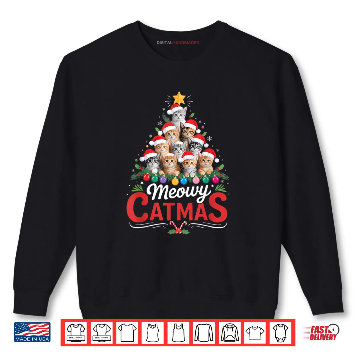 Meowy Catmas Cat Christmas Tree Xmas Santa Shirt Meowy Catmas Cat Christmas Tree Xmas Santa Shirt