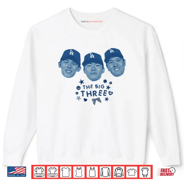 Ohtani Yamamoto Sasaki The Big Three Shirt 1 Sweatshirt Ohtani Yamamoto Sasaki The Big Three Shirt