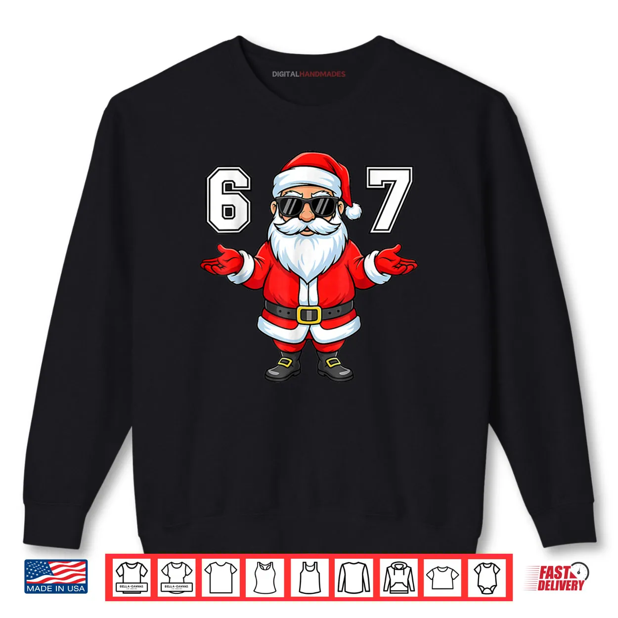 Santa 67 Meme Six Seven Number Xmas Christmas Shirt Santa 67 Meme Six Seven Number Xmas Christmas Shirt