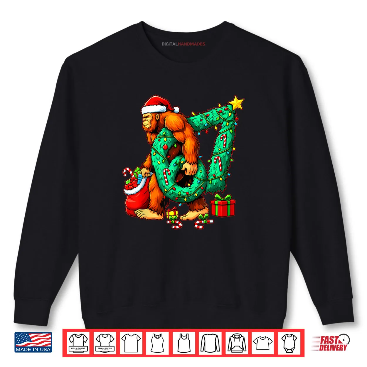 Santa Bigfoot 67 Christmas Tree Xmas Lights Funny Sasquatch Shirt Santa Bigfoot 67 Christmas Tree Xmas Lights Funny Sasquatch Shirt