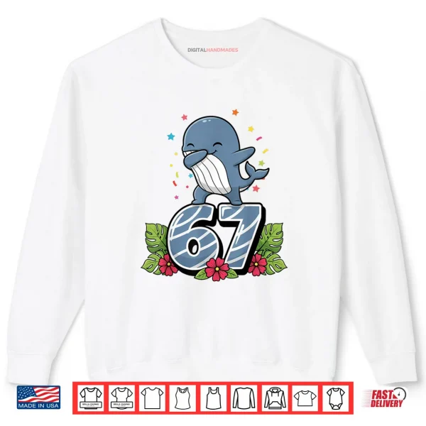 Six Seven Meme Dabbing Baby Whale 67 Funny Gen Z Apha Shirt 1 Sweatshirt Six Seven Meme Dabbing Baby Whale 67 Funny Gen Z Apha Shirt