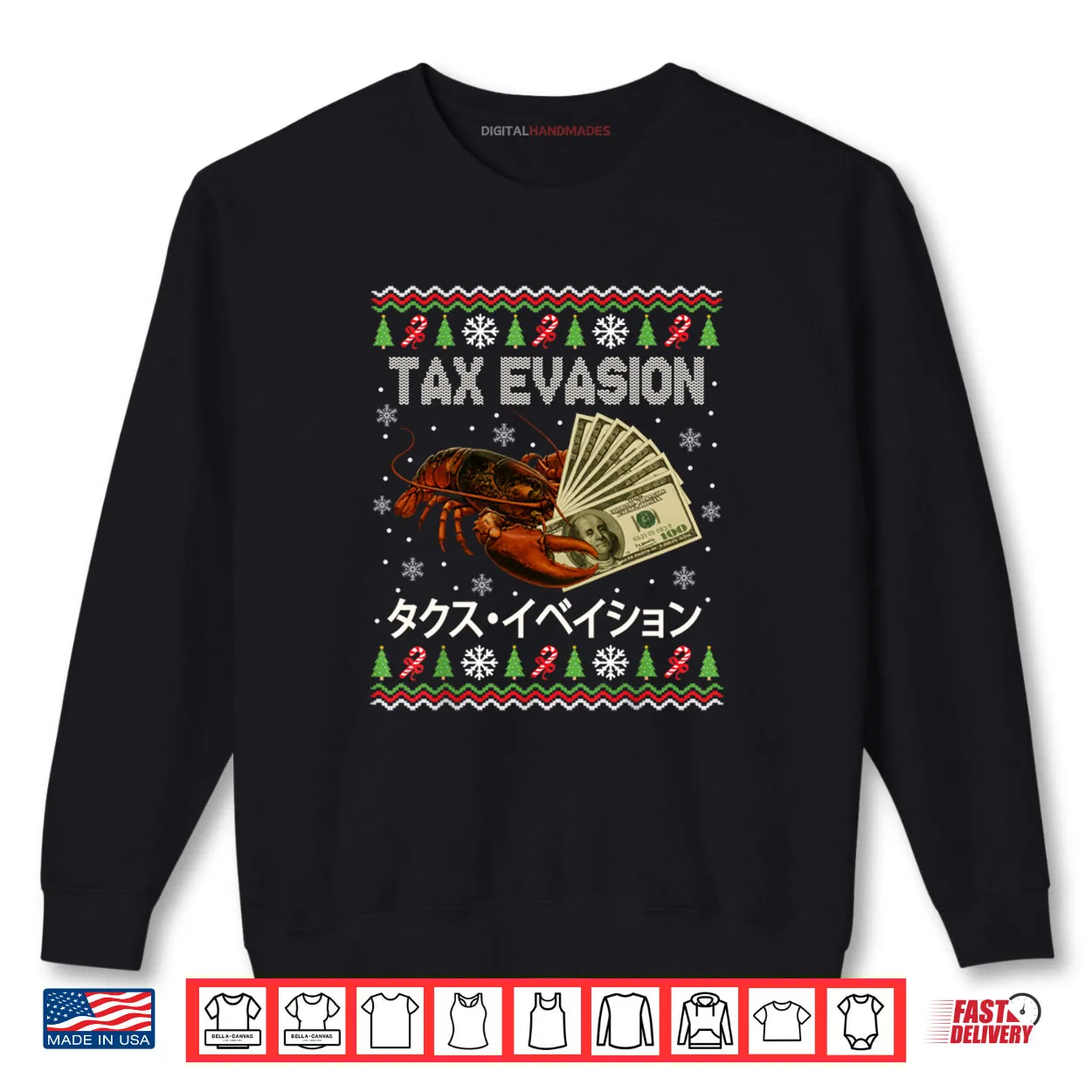 Tax Evasion Lobster Funny Ugly Christmas Shirt Tax Evasion Lobster Funny Ugly Christmas Shirt