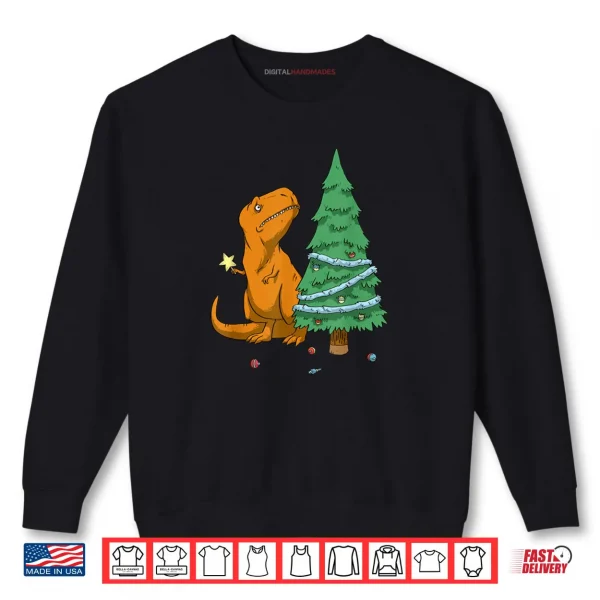 Sweatshirt The Struggle is Real Sad T Rex Decorating Christmas Tree Shirt
