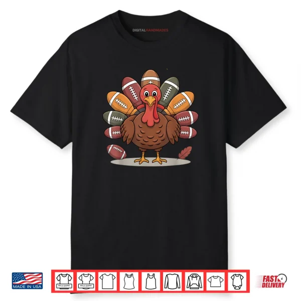 Thankful Football Turkey Thanksgiving Fall Shirt