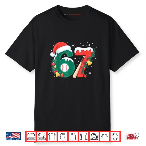 67 Christmas Baseball 6 7 Meme Boys Six Seven Christmas Shirt