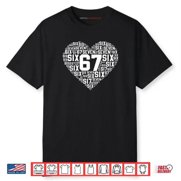 67 Meme Six Seven Heart Matching Couples Valentines Shirt